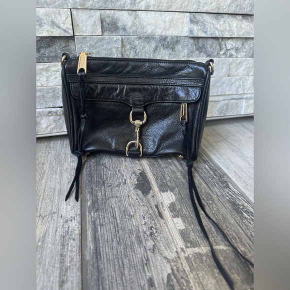 Rebecca Minkoff MAC Leather Black and Gold Handbag ONLY - Picture 4 of 17